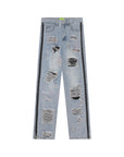 American Street Retro Tattered Jeans Washed Jeans