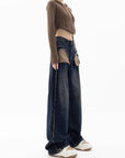 Spring New Niche Design Contrast Color Jeans Women