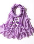 Pure Color Pearl Chiffon Scarf Headcloth Veil Chiffon Scarf