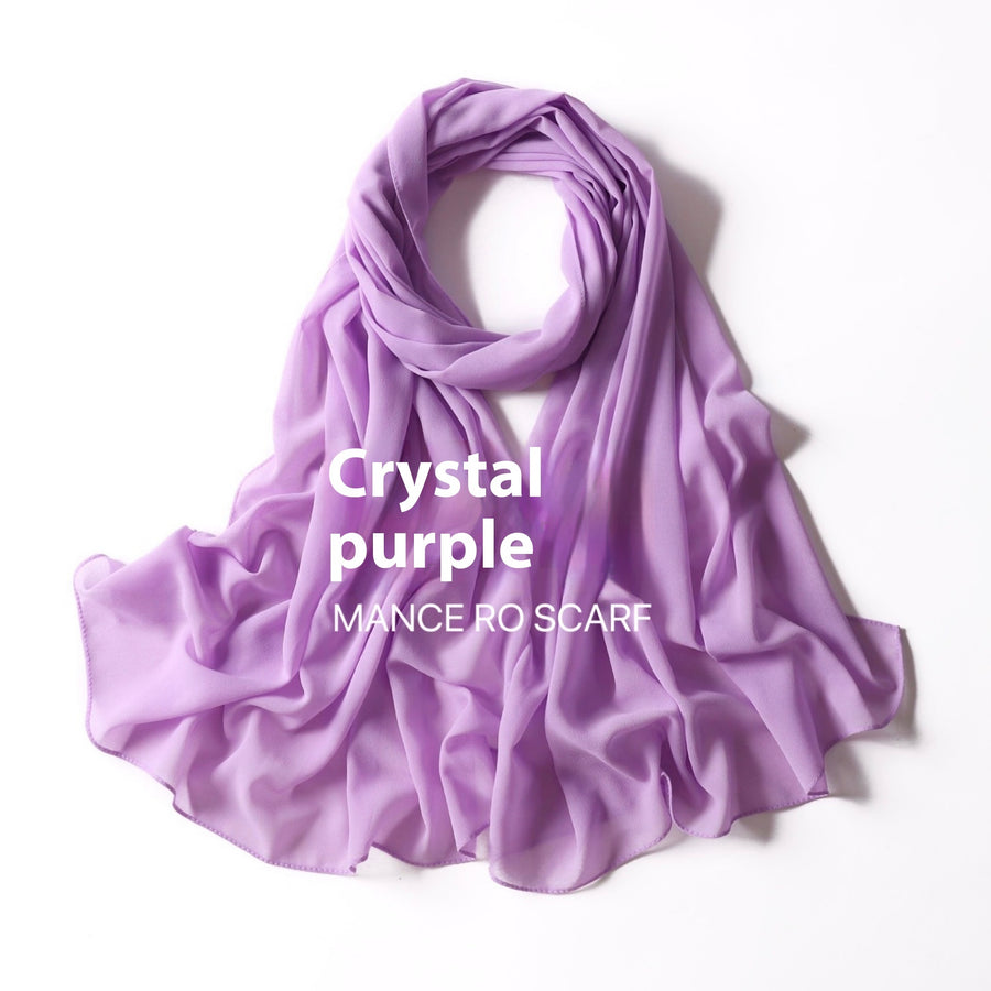 Pure Color Pearl Chiffon Scarf Headcloth Veil Chiffon Scarf