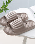 Summer Solid Color Stripe Slippers Non-slip Floor Bathroom Slipper Indoor House Shoes For Men Women Couples