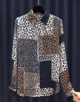 Women's Design Long Sleeve All-match Vintage Leopard Print Shirt