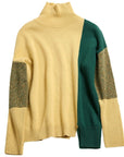 Women's Loose High Neck Contrasting Sweater