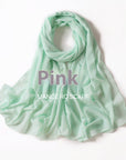 Pure Color Pearl Chiffon Scarf Headcloth Veil Chiffon Scarf