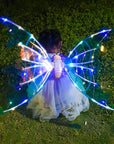 Girls Electrical Butterfly Wings With Lights Glowing Shiny Dress Up Moving Fairy Wings For Birthday Wedding Christmas Halloween