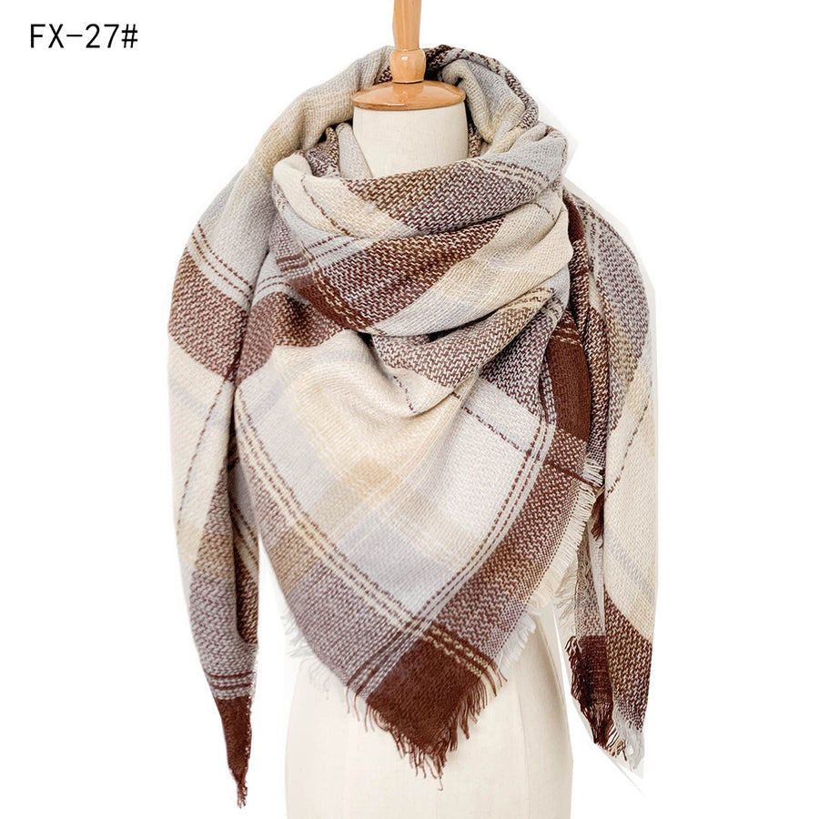 European And American Autumn And Winter Plus-sized Double-sided Qicaigei Scarf Women's Shawl