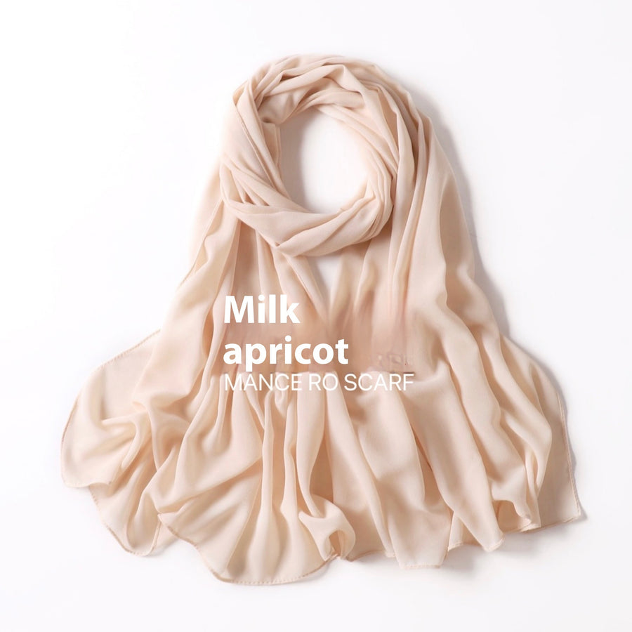 Pure Color Pearl Chiffon Scarf Headcloth Veil Chiffon Scarf