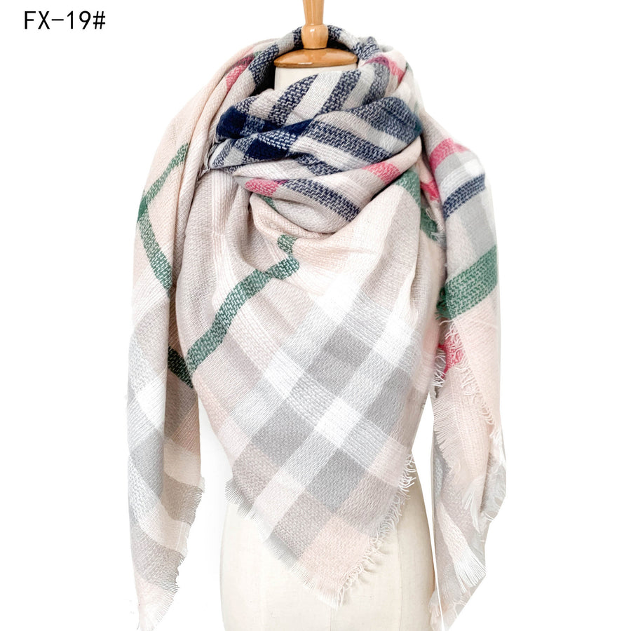 European And American Autumn And Winter Plus-sized Double-sided Qicaigei Scarf Women's Shawl