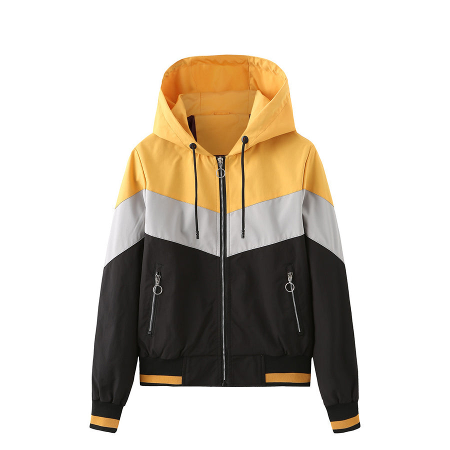 Ladies Thin Windbreaker Hooded Jacket Women Outdoor Raincoat