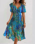 Women's Chiffon Printed Elegant Young V-neck Dress