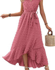 Dress Ruffle Sleeve S Wave Bohemia Elegant Maxi Dress