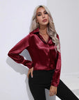 Solid Color Satin Shirt