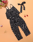 Fashion Summer Kids Girls Clothing Sets Cotton Sleeveless Polka Dot Strap Girls Jumpsuit Clothes Sets Outfits Children Suits