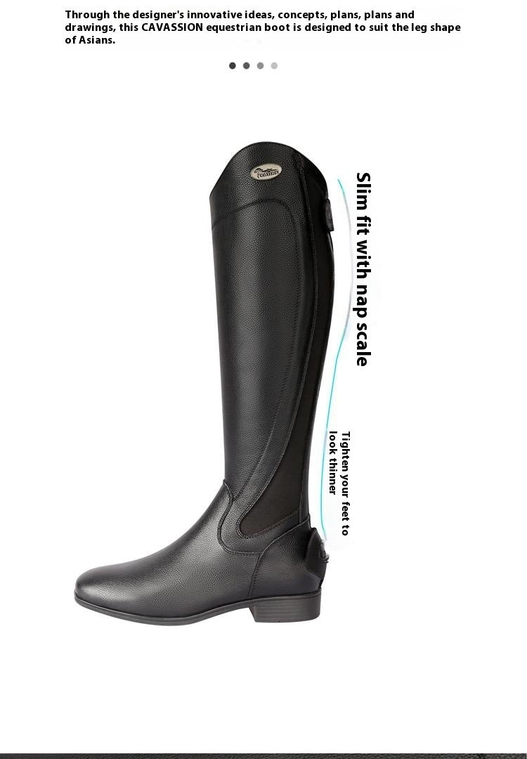 Black Cowhide Equestrian Boots