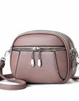 Solid Color Small Round Bag Fashion Multi-pocket Large Capacity Shoulder Crossbody Bags For Women Handbags