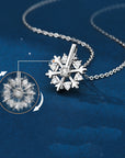 Rotatable 925 Silver Snowflake Necklace