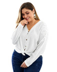 Autumn New Design knitted shirts women blouse big size