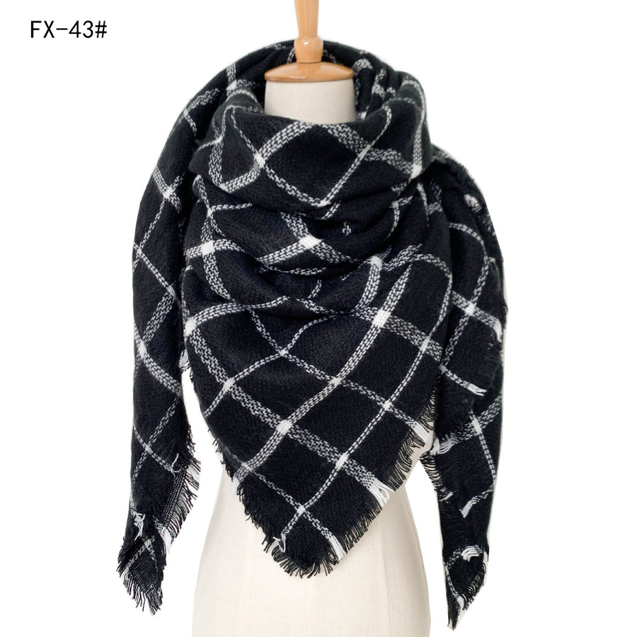 European And American Autumn And Winter Plus-sized Double-sided Qicaigei Scarf Women's Shawl