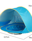 Baby Beach Tent Kids Outdoor Camping Easy Fold Up Waterproof  Up Sun Awning Tent UV-protecting