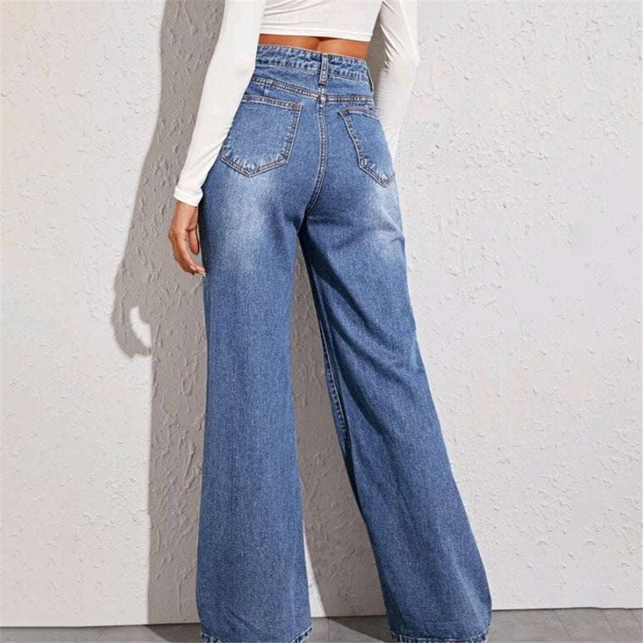 Women's Loose High Waist Wide Leg Jeans