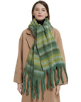 Winter Thickened Circle Yarn Striped Scarf Shawl