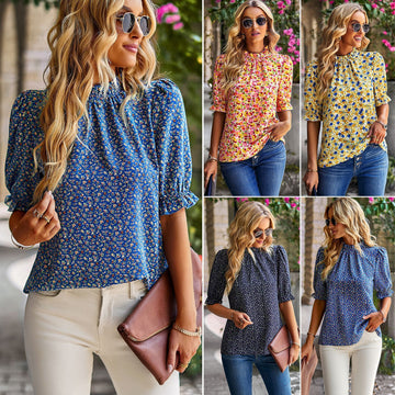 Women's Fashion Simple Loose Floral Shirts