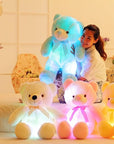 Creative Light Up LED Teddy Bear Stuffed Animals Plush Toy Colorful Glowing Christmas Gift For Kids Pillow