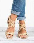 Oversized  cross  strap sandals