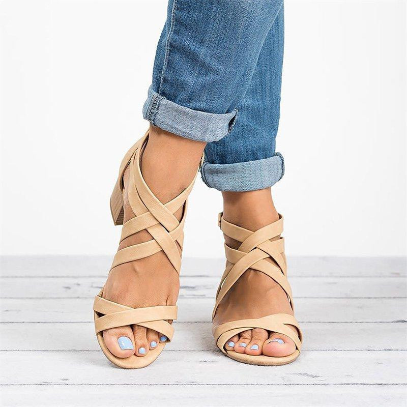 Oversized  cross  strap sandals