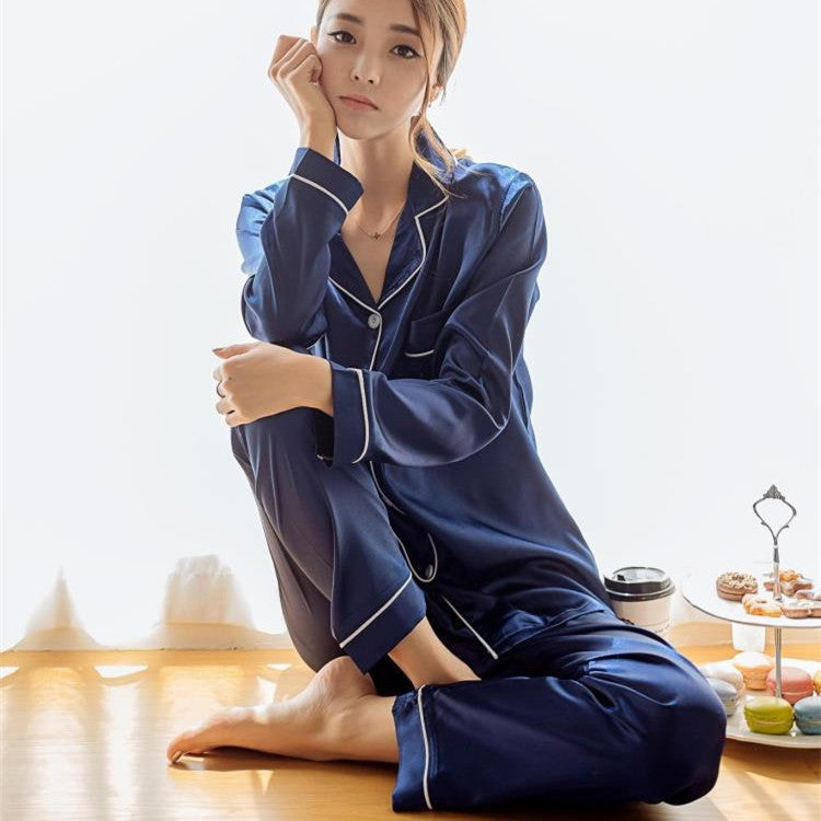 Long sleeve trousers women's pajamas two piece suit