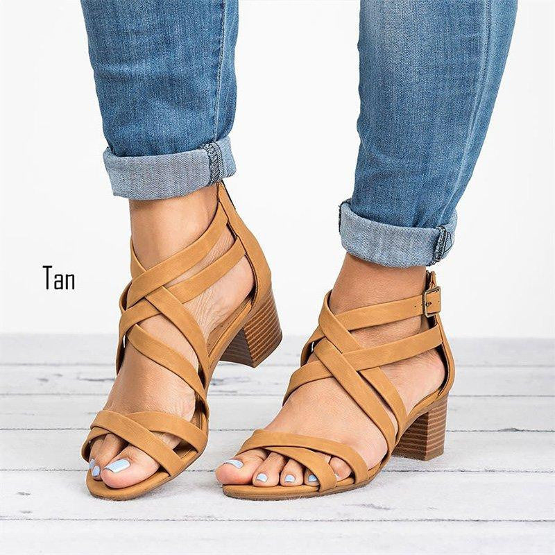 Oversized  cross  strap sandals