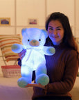 Creative Light Up LED Teddy Bear Stuffed Animals Plush Toy Colorful Glowing Christmas Gift For Kids Pillow