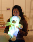 Creative Light Up LED Teddy Bear Stuffed Animals Plush Toy Colorful Glowing Christmas Gift For Kids Pillow