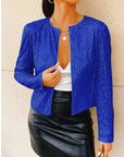 Fashion Colorblock Sequins Short Casual Jacket