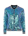 Fashion Colorblock Sequins Short Casual Jacket