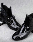 Flat Square Head Ankle Boots