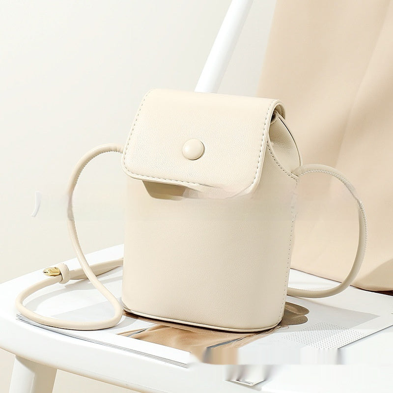 Korean PU Mobile Phone Bag Retro Women's Bucket Bag