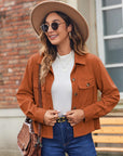 Fashion Short Corduroy Button Shirt