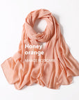 Pure Color Pearl Chiffon Scarf Headcloth Veil Chiffon Scarf