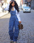 Women's Fashion Loose Denim Jumpsuit