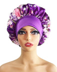 Wide-brimmed Satin Printing Nightcap Beauty Shower Cap Stretch