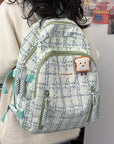 Casual Bag Special-interest Design Student Schoolbag Corduroy Plaid Large Capacity Travel Backpack