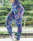 Colorful Sequin Print Gym High Waist Pants