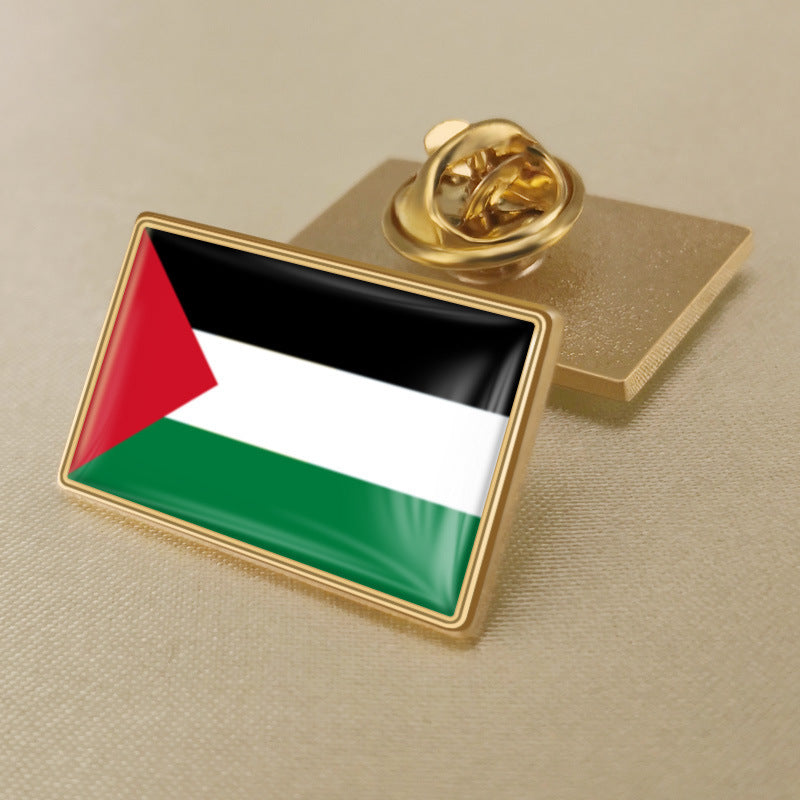 Palestinian Flag Crystal Glue Brooch