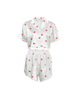 Silk-like Heart Printing Pajamas