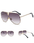 Women sunglasses, frameless, rivet, personality glasses