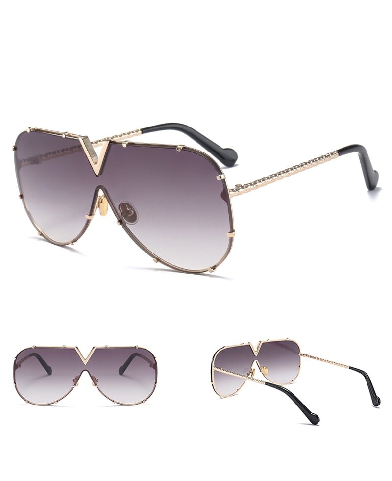 Women sunglasses, frameless, rivet, personality glasses