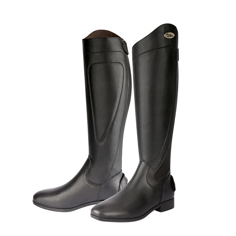 Black Cowhide Equestrian Boots