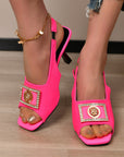 New Square Toe Sandals Fish Mouth High Heel Shoes Summer Fashion Sexy Dopamine-style Sandals For Women