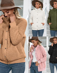 Plush Cardigan Jacket Double Sided Plush Jacket Top Women